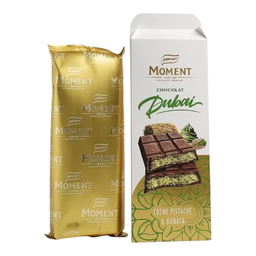 Moment Dubai Chocolat, Creme Pistache & Kunafa, Premium Middle Eastern Chocolate Bar