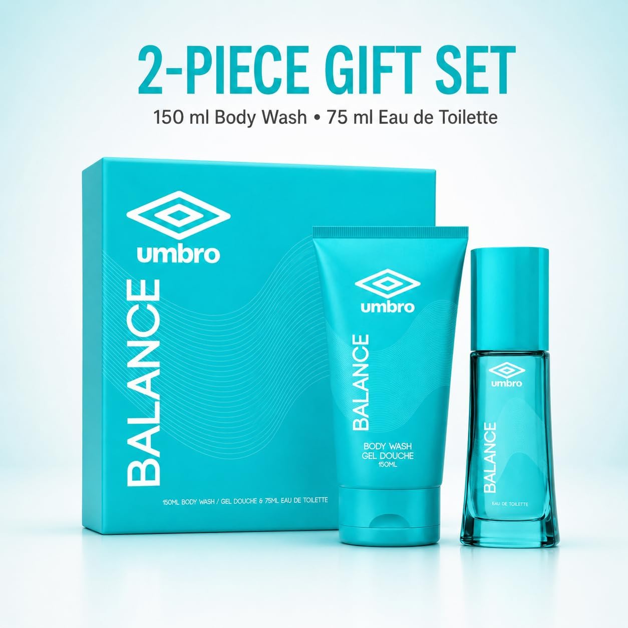 Umbro Balance Men's Gift Set, 75 ml Eau de Toilette & 150 ml Body Wash