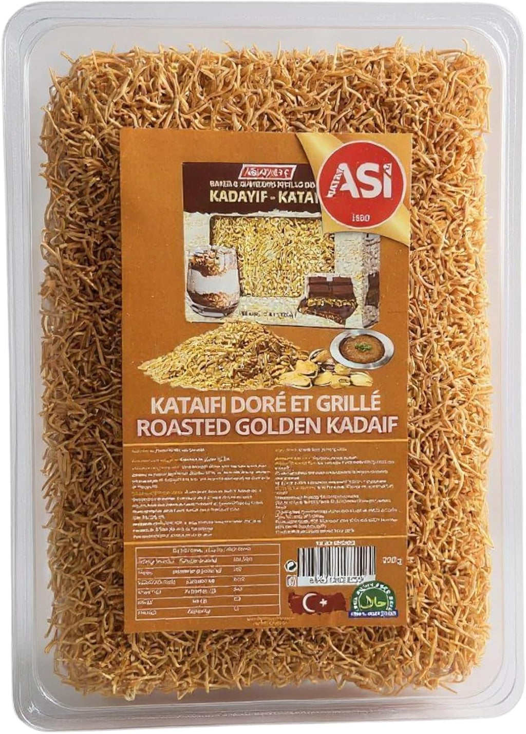 ASI Roasted Golden Kataifi, Dubai filling, Kunafah Shredded Pastry, 200g