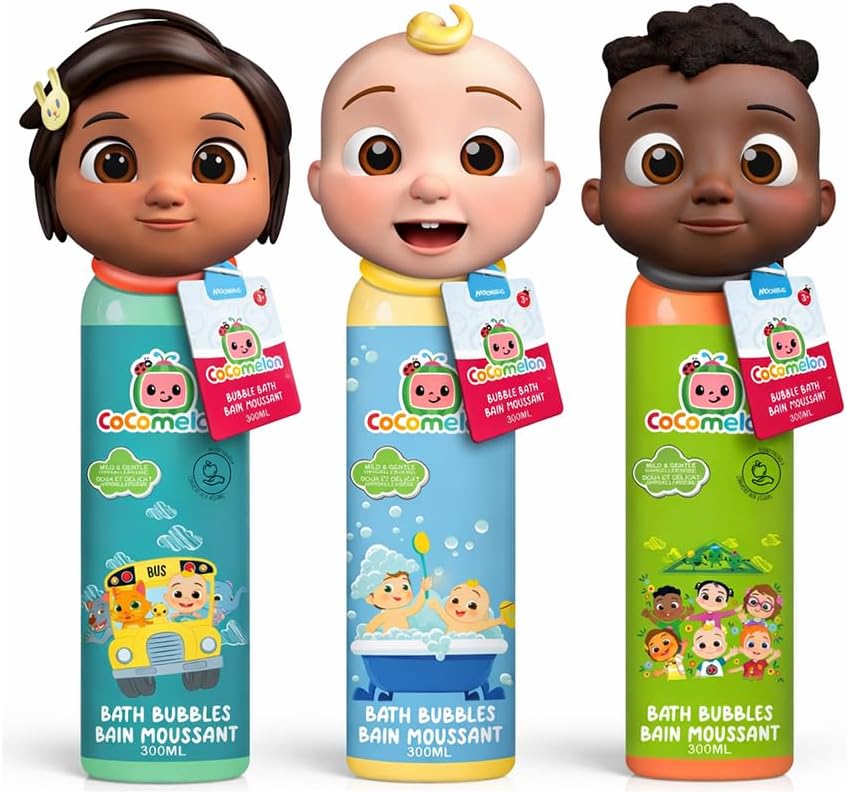 CoComelon Bath Bubbles for Kids, Gentle Bubble Bath Soap, 300ml Each, Pack of 3