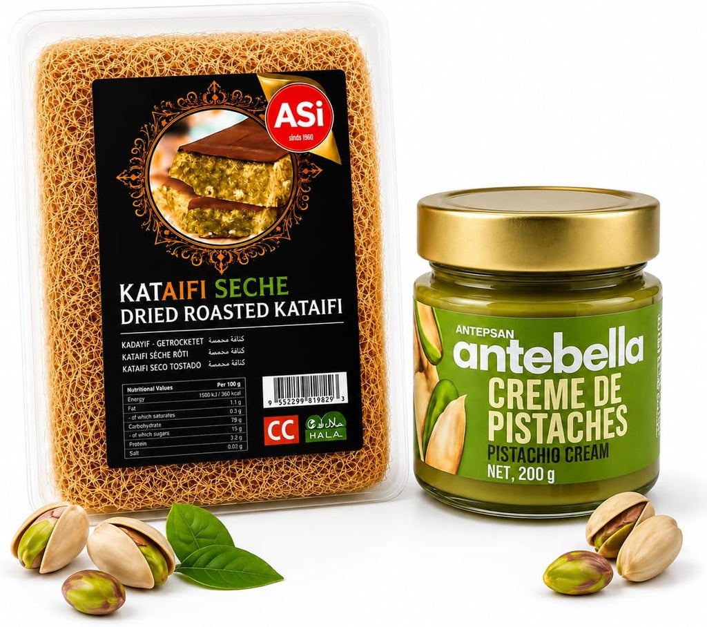 Antebella Pistachio Cream 200g and ASi Dried Roasted Kataifi 200g