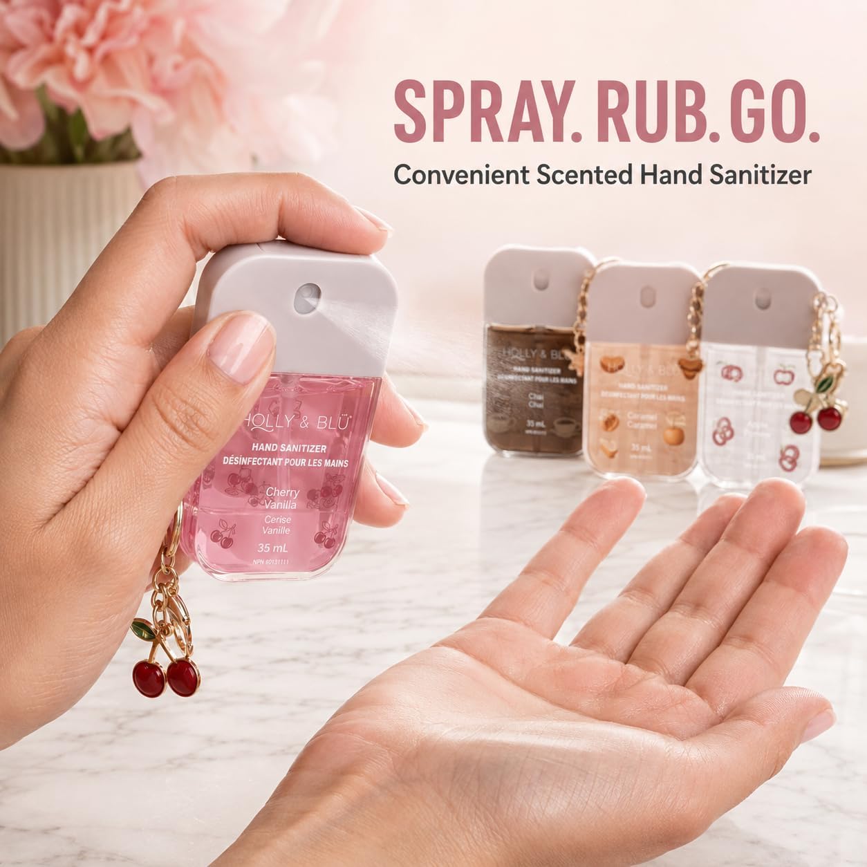 Holly & Blü Scented Hand Sanitizer Spray 4-Pack, 35 mL