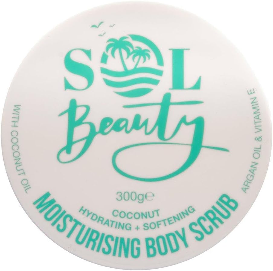 Sol Beauty Body Scrub Set, Watermelon, Salted Caramel Vanilla and Coconut, Moisturising, Smoothing and Brightening, Vegan, 300g Each, 3 Pack